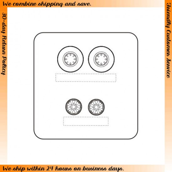 1/48 Grumman F6F Hellcat Wheels (w/Moulded 8 Spoked Disc, 4 Channels Design)