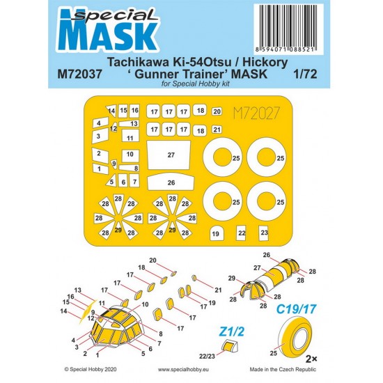 1/72 Tachikawa Ki-54Otsu / Hickory Gunner Trainer Masking for Special Hobby kits