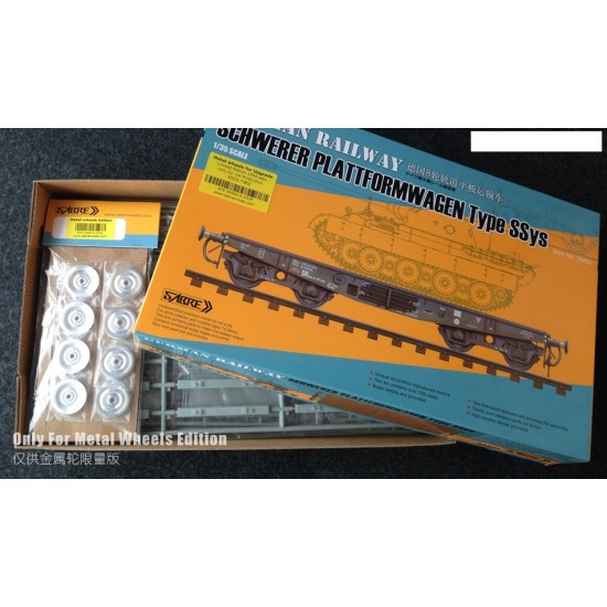 1/35 German Railway Schwerer Plattformwagen Typ SSys 4[Axle] 50ton [Metal Wheel Edition]