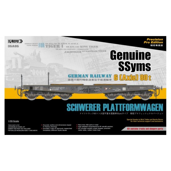 1/35 Genuine SSyms Railway Schwerer Plattformwagen 6-Axle 80ton [Precision Pro Edition]