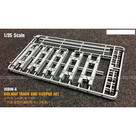 1/35 Railway Track and Sleeper Set (2pcs, Length 35.71 cm)