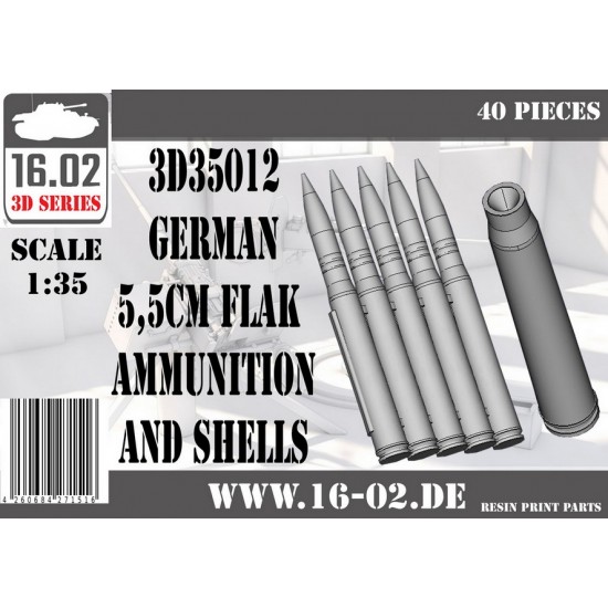 1/35 German 5.5cm Flak Ammunition and Shells