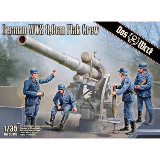 1/35 WWII German 8.8cm Flak Crew (4 figures) and Grenades (2pcs)