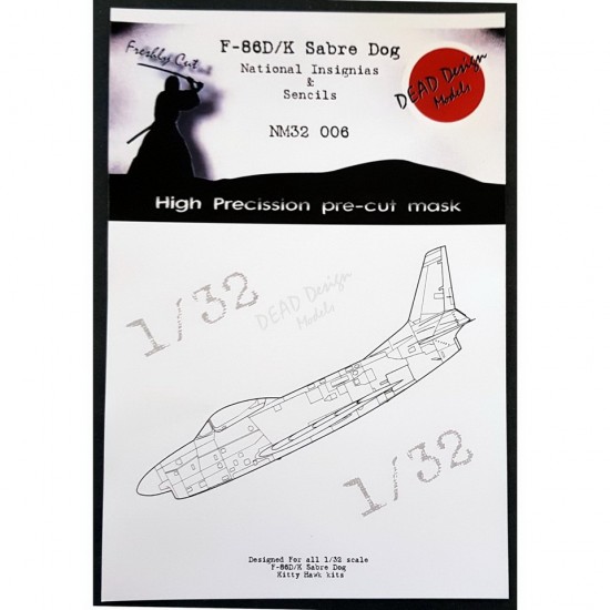 1/32 F-86D/K Sabre Dog National Insignias Masking for Kitty Hawk kits