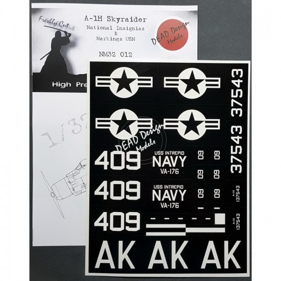 1/32 Douglas A-1H Skyraider National Insignias Masking for Zoukei Mura kits