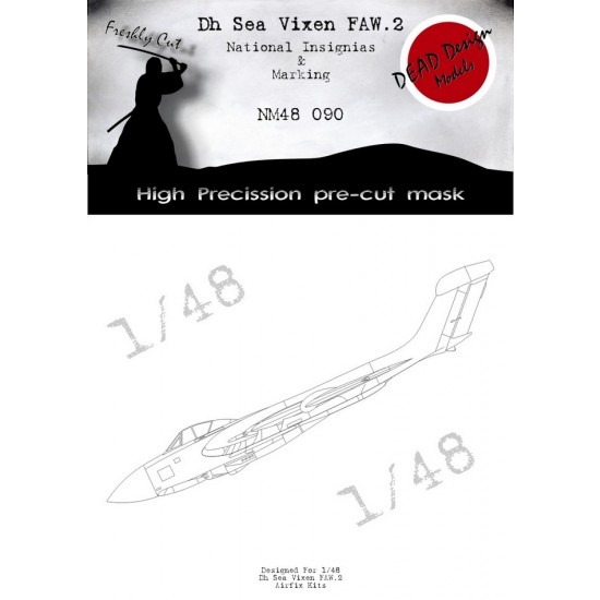 1/48 de Havilland Sea Vixen National Insignias Masking for Airfix kits