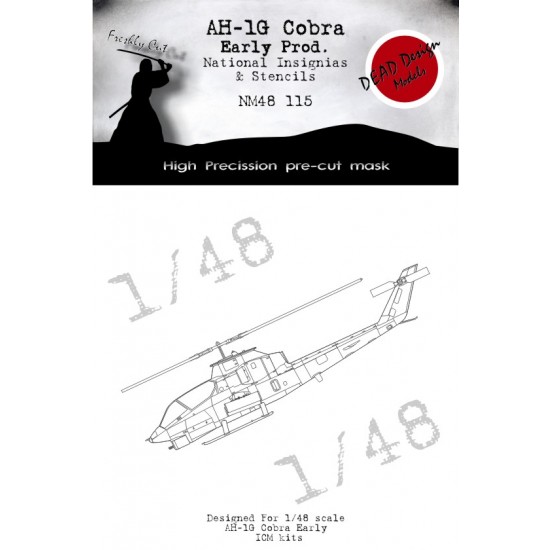 1/48 Bell AH-1G Cobra Early National Insignias Masking for ICM kits