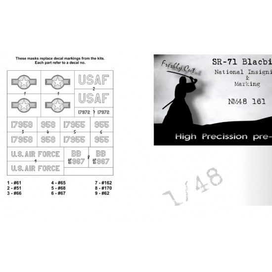 1/48 Lockheed SR-71 Blackbird National Insignias Masking for Revell kits