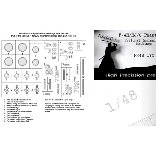 1/48 McDonnell Douglas F-4E/EJ Phantom II National Insignias Masking for Zoukei-Mura