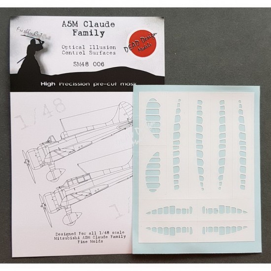 1/48 Mitsubishi A5M Claude Control Surfaces Masking for Fine Molds