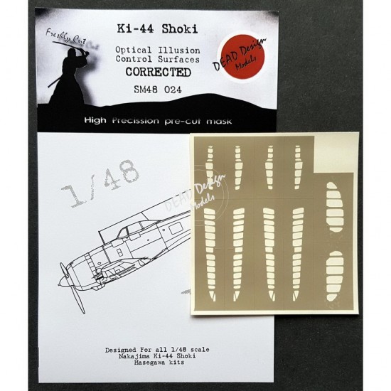 1/48 Nakajima Ki-44 Shoki Control Surfaces Masking for Hasegawa kits