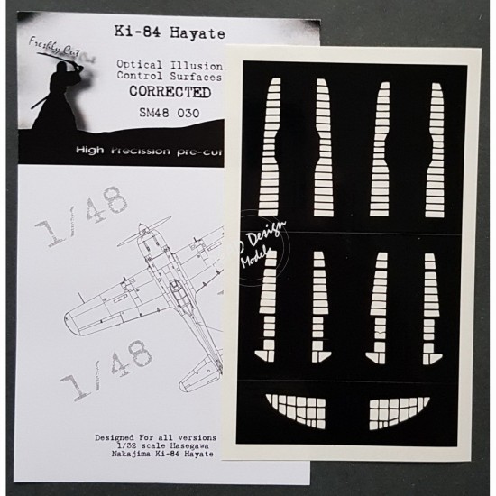 1/48 Nakajima Ki-84 Hayate Control Surfaces Masking for Hasegawa kits