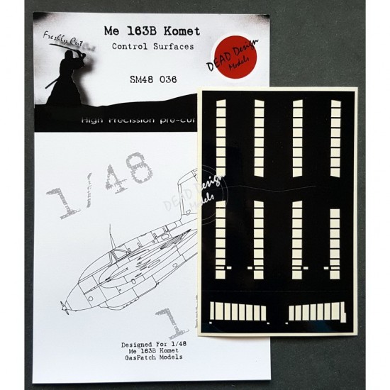 1/48 Messerschmitt Me 163B Komet Control Surfaces Masking for GasPatch