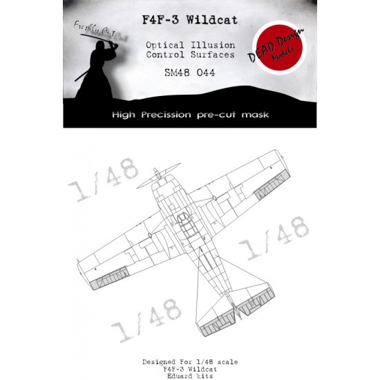 1/48 Grumman F4F-3 Wildcat Control Surfaces Optical Illusion Masking for Eduard kits