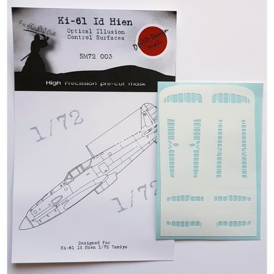 1/72 Kawasaki Ki-61 Id Hien Control Surfaces Masking for Tamiya kits