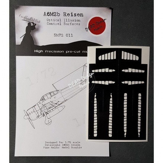 1/72 Mitsubishi A6M2b m21 Reisen Control Surfaces Masking for Fine Molds