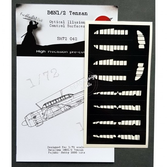 1/72 Nakajima B6N Tenzan Control Surfaces Masking for Fujimi kits