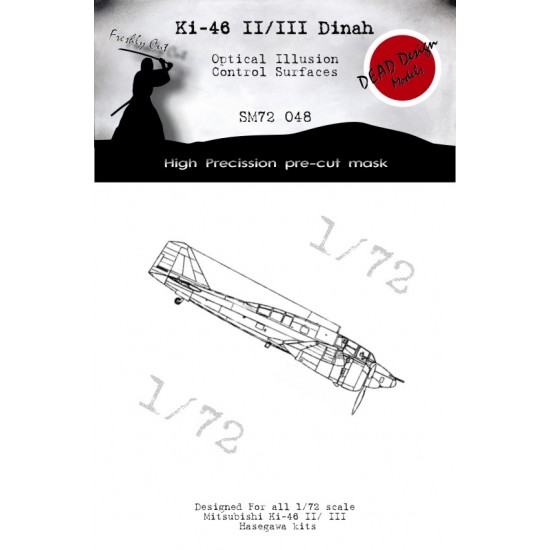 1/72 Mitsubishi Ki-46 Dinah Control Surfaces Masking for Hasegawa kits