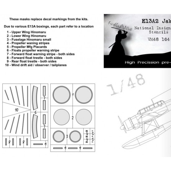 1/48 Aichi E13A Jake National Insignias Masking for NICH kits