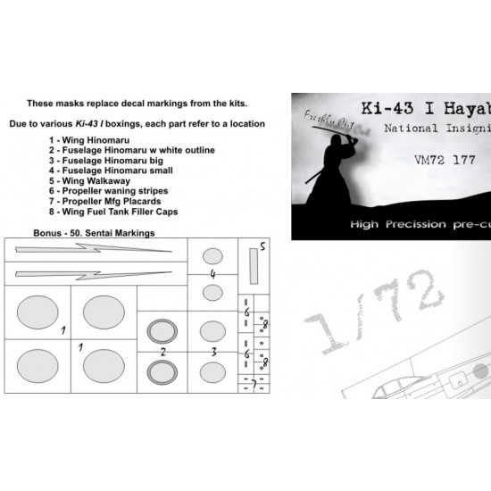 1/72 Nakajima Ki-43 I Hayabusa National Insignias for Fujimi/Fine Molds kits