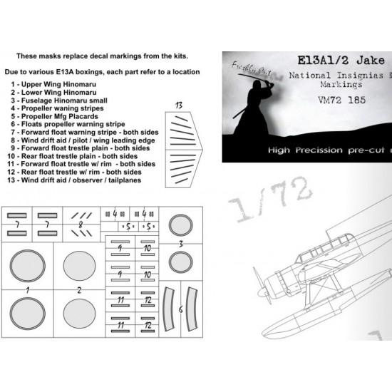 1/72 Aichi E13A Jake National Insignias Masking for Hasegawa kits