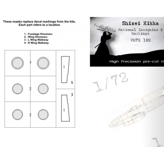 1/72 Nakajima Shisei Kikka National Insignias Masking for MPM/AZ kits