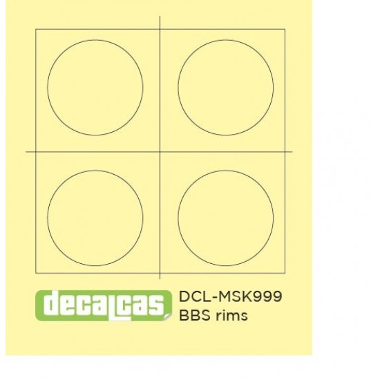 1/24 BBS Rims and Tyres Masks for Decalcas #DCL-PAR037