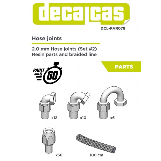 1/12, 1/20, 1/24 2.0mm Hose Joints Set 2