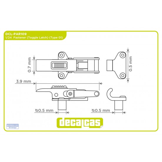 1/24 Toggle Latch Type 01 Bonnet Pins