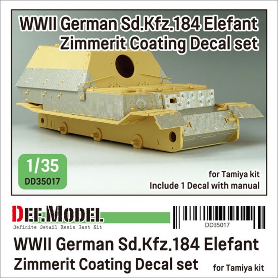 1/35 WWII Elefant Zimmerit Decal set for Tamiya kit