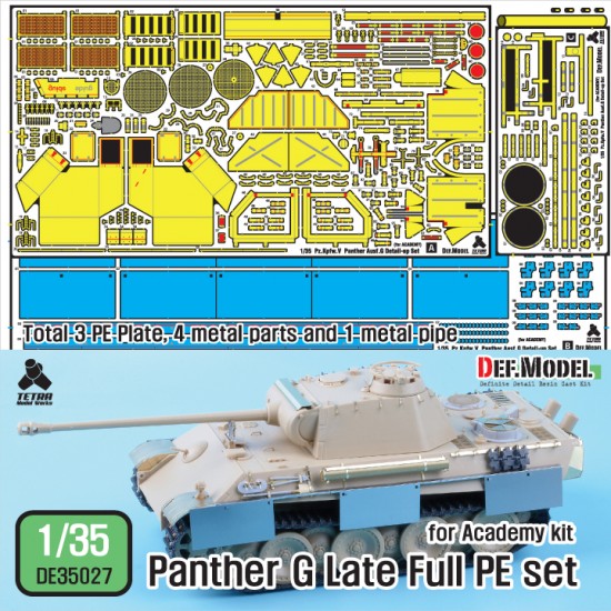 1/35 Panther G Late Basic Detail Set (PE) for Academy/Tamiya kits