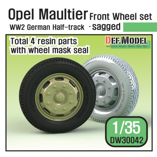 1/35 German Opel Maultier Half-Track Sagged Front Wheel set for Dragon/Italeri/ETC kits