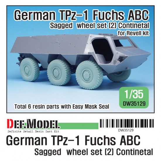 1/35 German TPz-1 Fuchs ABC Sagged Wheel set #2 Continental for Revell kits