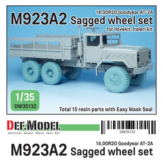 1/35 M923A2 BIG FOOT Truck Goodyear Sagged Wheel set for I Love kit/Italeri kits