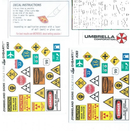 1/35 Future Zombieland Signs Vol.2 - Skull (card, styrene & white decals)