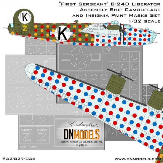 1/32 B-24D Liberator First Sergeant Camo & Insignia Paint Mask Set for Hobby Boss #83212