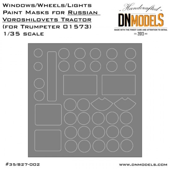 1/35 Voroshilovets Artillery Tractor Windows+Lights+Wheels Masks for Trumpeter #01573