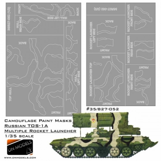 1/35 Russian TOS-1A Multiple Rocket Launcher Camouflage Paint Masks for Trumpeter #05582