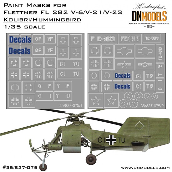 1/35 Flettner Fl 282 V-6/21/23 Kolibri/Hummingbird Paint Masks for MiniArt #41001/3/4