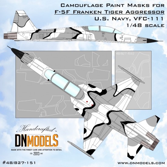 1/48 F-5F Franken Tiger Aggressor US NAVY VFC-111 Camouflage Paint Masks