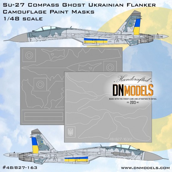 1/48 Su-27 Compass Camo Paint Masks set for HobbyBoss/GWH/Academy/Eduard/Kitty Hawk