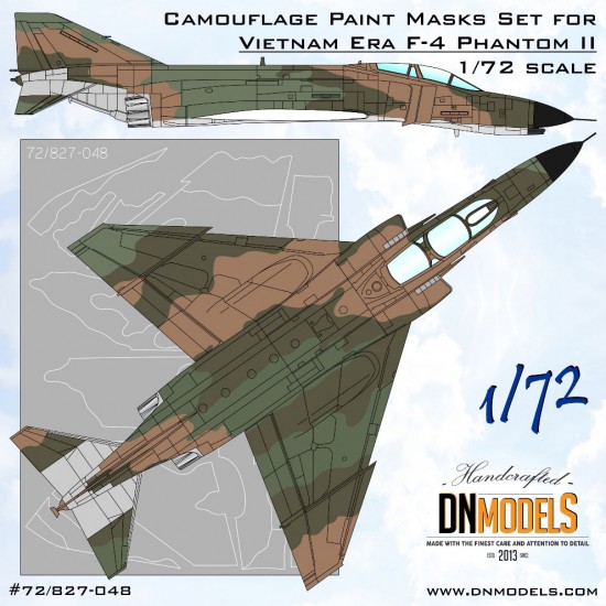 1/72 Vietnam Era F-4 Phantom C/D/E/G & RF-4 Camouflage Paint Masking for Hasegawa/Tamiya