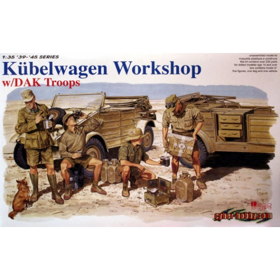 1/35 WWII Kubelwagen Workshop w/DAK Troops