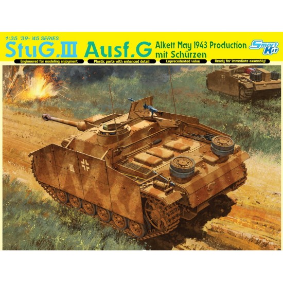 1/35 WWII German StuG.III Ausf.G May 1943 Production mit Schurzen [Smart Kit]