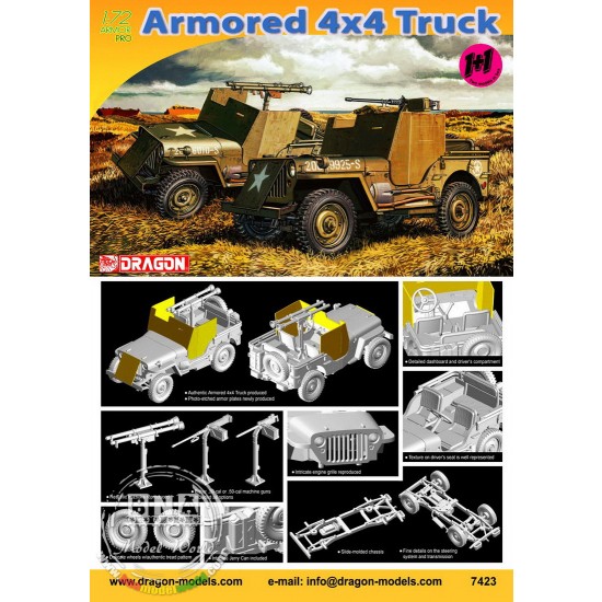 1/72 Armoured 1/4 ton 4x4 Truck (Twin Pack)