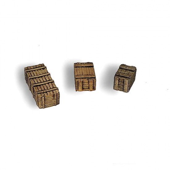 1/72 Ammo / Weapons Closed Wooden Boxes Set #B1 (Large)