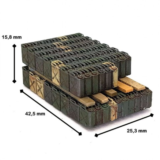1/72 Truck Cargo (Stowage) Water/Fuel Jerrycans Set #4S (Short)