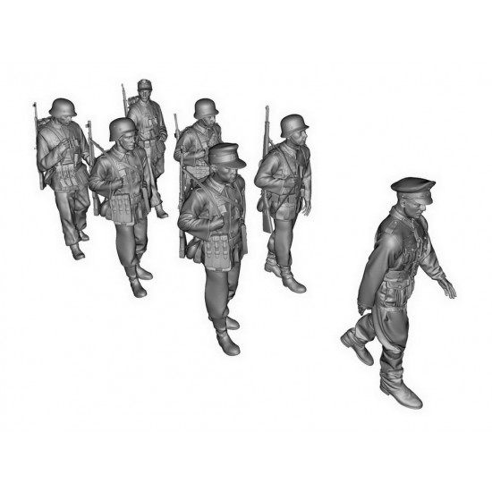 1/35 WWII German Soldiers On Patrol (7 figures)