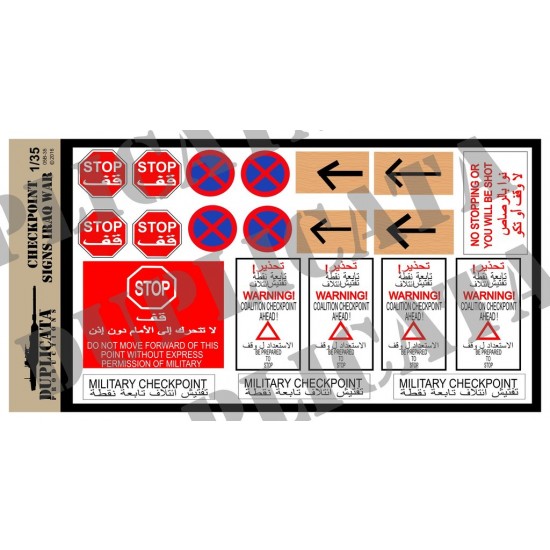 1/35 Iraq War Checkpoint Sign