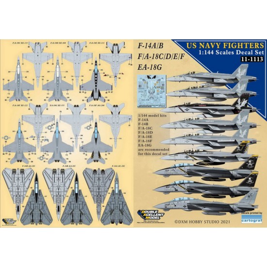 Decals for 1/144 USN F-14A/B/F/A18CDEF & EA-18G